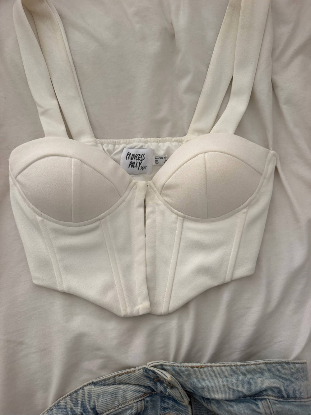 Princess Polly White Bustier Crop Top
